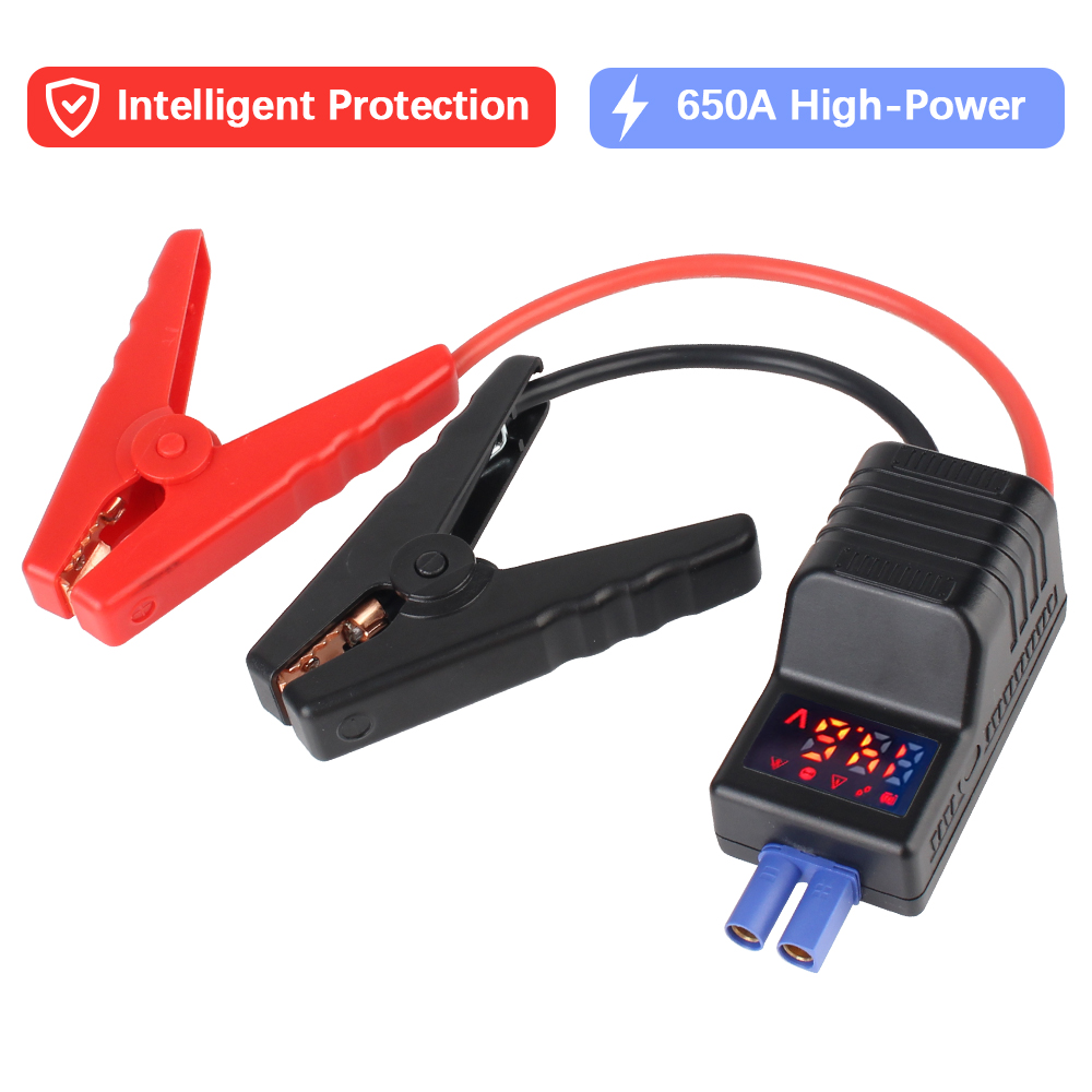 With EC5 Plug Connector Intelligent Clamp Booster 650A 12V Emergency Jumper Cable Clip Anti Reverse Connection