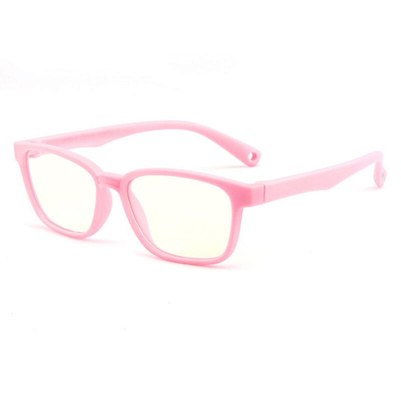 Kinderen Optische Glazen Flexibele Buigbare Een Stuk Veilig Brillen Meisjes Jongens Vlakte Spiegel Anti-Blauw Licht Siliconen Bril: P