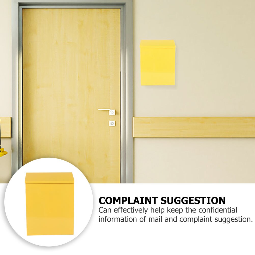 1pc Wall-mounted Letter Box Mailbox American Mailbox Suggestion Box (Yellow)