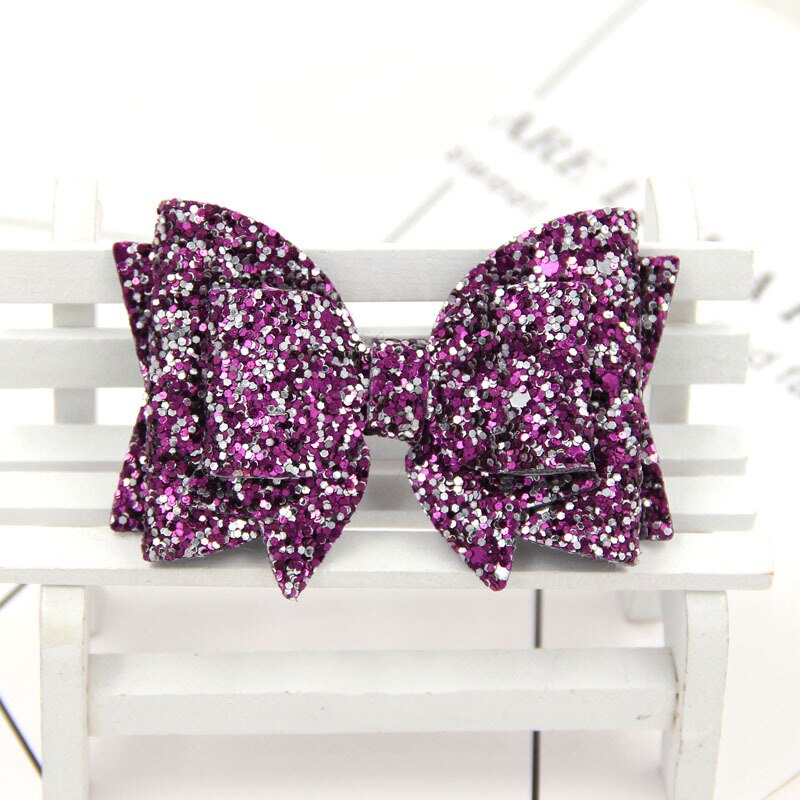 Lazos de pelo con purpurina gruesos de Color sólido 10 Uds 79*54mm, materiales hechos a mano para hacer accesorios para el cabello, sin Clip, 10Yc9692: 1099231008