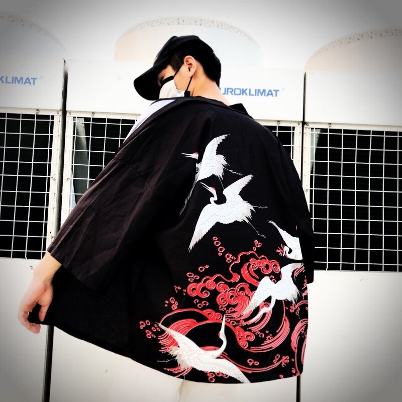 Kimono femmes hommes unisexe yukata japonais kimono homme femmes cardigan japonais streetwear japonais vêtements 10492: 5 / XL
