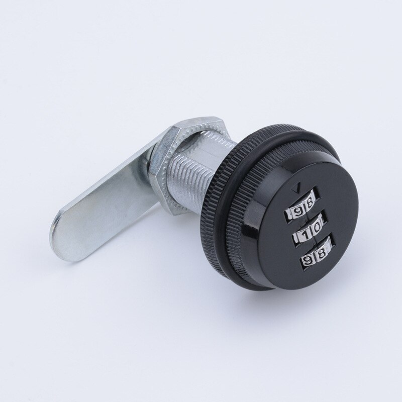 Safety lock combination lock polished chrome-zinc alloy coded password mailbox cabinet locker: black 20mm