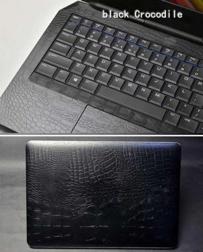 Laptop Skin for DELL XPS 13 9365 - Carbon Fiber PU Leather Sticker - Waterproof: Black Crocodile