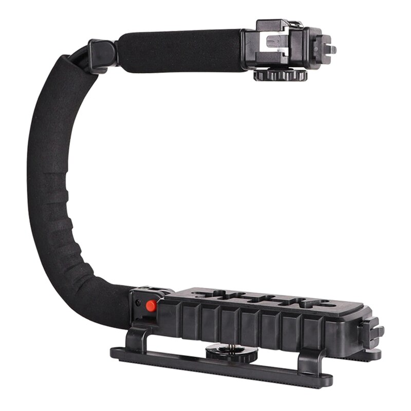 Caméra d'action Caméscope Stabilisateur à 2 Mains Vlog Support Pour Vidéo Appareil Position Basse Support D'accroche détachable Compatible Avec