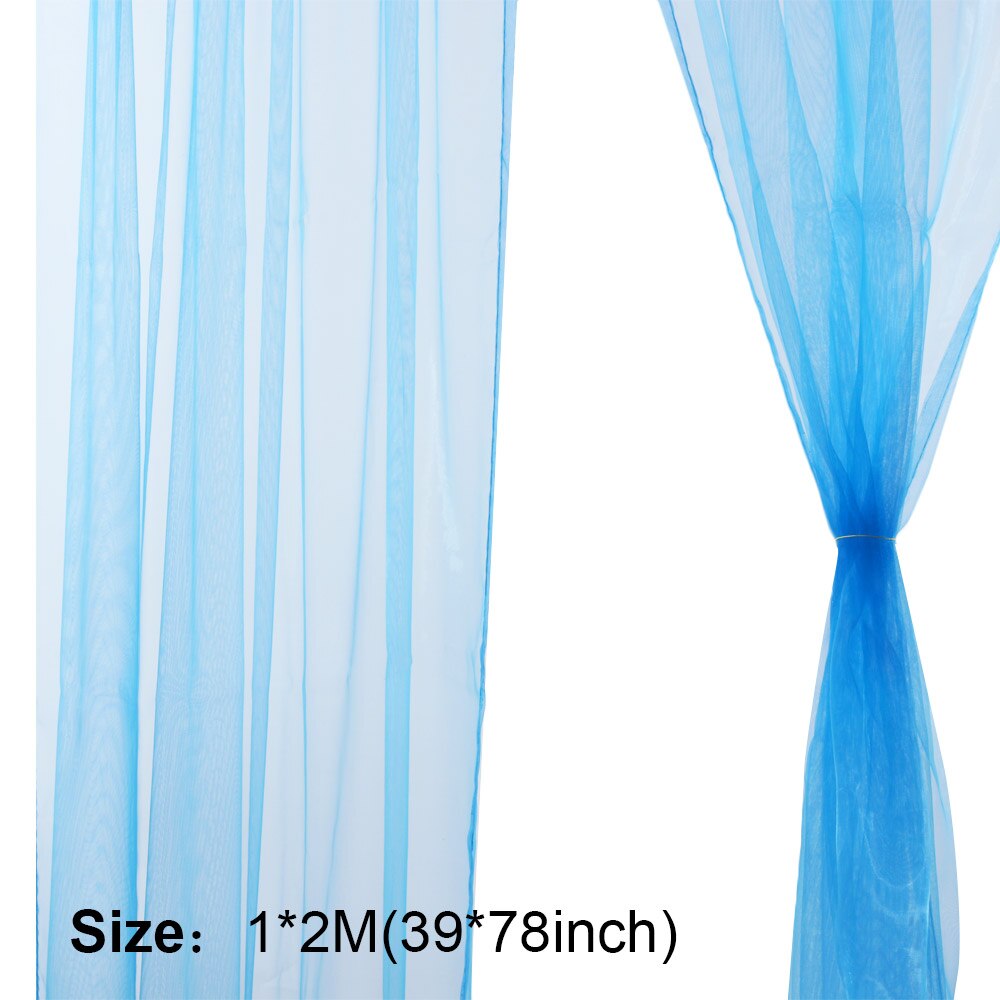 Pair (2 Panels) Of Tulle Curtains Solid Sheer Curtains Tulle Window Voile Net Curtains Window Screen Home Kitchen Living Room De
