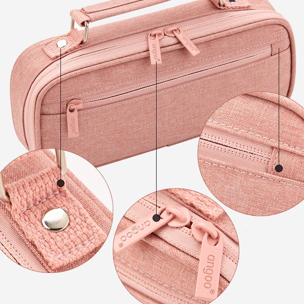 Kawaii Pencil Case Canvas Portable Pencil Pouch School Big Pencil Box Estuche Escolar Pencilcase Pens Bag Cute Stationery