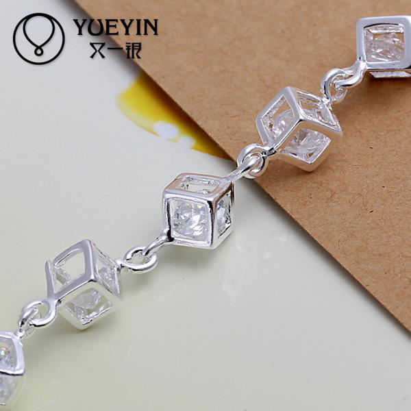 Silber überzogene armband für frauen männer Liebhaber Unisex silber Schmuck hand kette ornamente