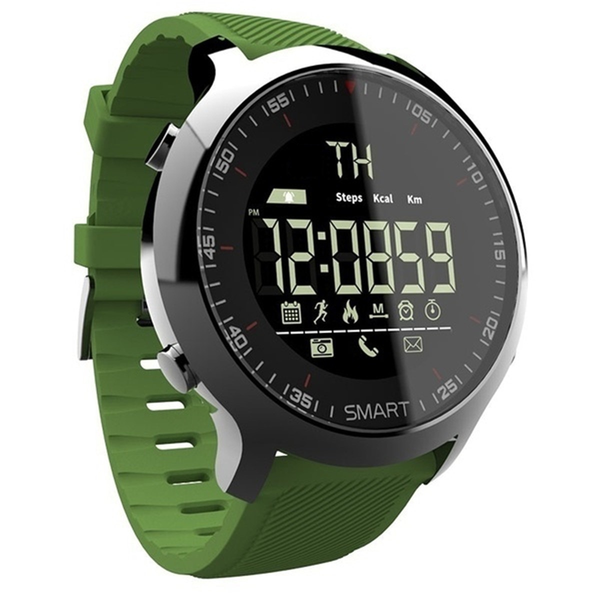 Smart Watch EX18 Sport 5ATM Waterproof Pedometers Tracker Message Reminder bluetooth Outdoor Swimming Men GPS Smartwatch Wristba: green