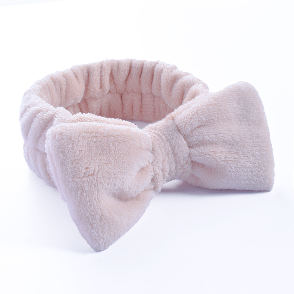 Diademas para el pelo para lavar la cara, diadema con lazo de lana Coral suave y cálida para mujeres y niñas, turbante, accesorios para el cabello de: Rojo coral