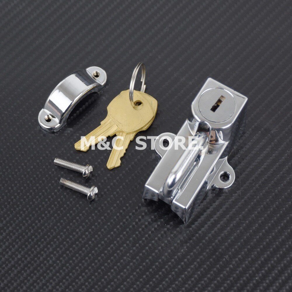 Serrure Sécurité Casque Moto + Outil Barre En T Argent - Compatible Harley Honda - Neuf