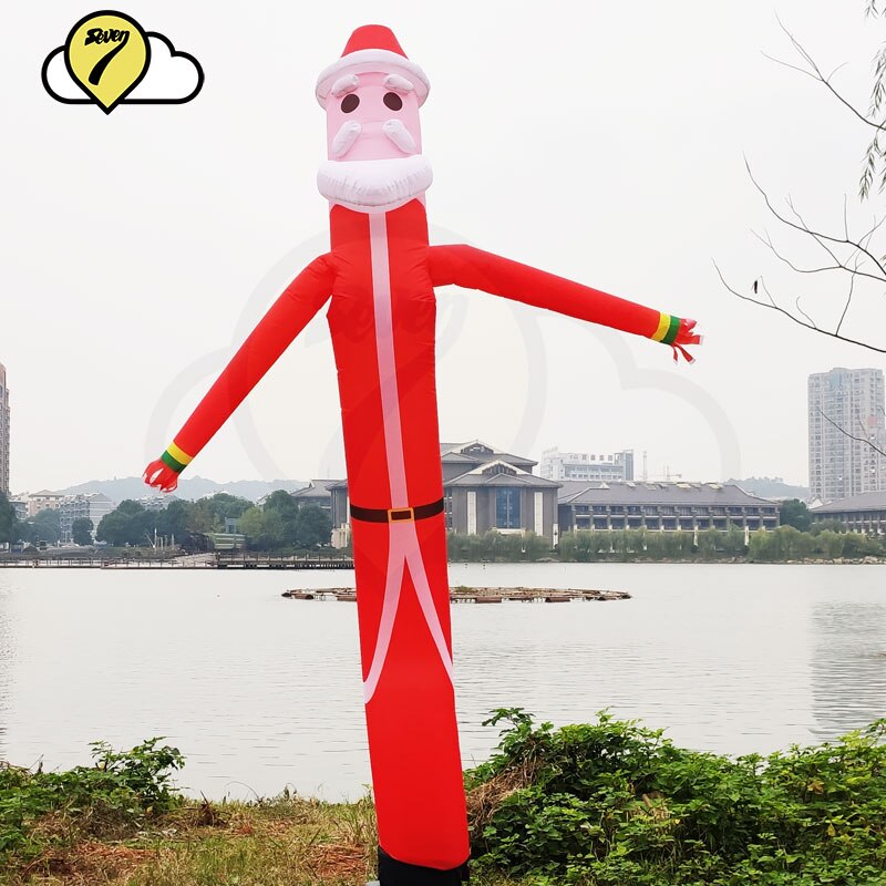 12ft santa claus Luft tänzerin syk ballon Aufblasbaren Schlauch Marionette Himmel Wellenförmige Mann Tänzerin für Weihnachten Dekorative Zeichen für Geschäft