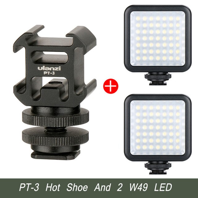 Ulanzi VL49 VL81 Mini LED Video Light Photography Lamp 6W Dimmable 5500K + Cold Shoe Mount for Canon Nikon Sony DSLR SLR Camera