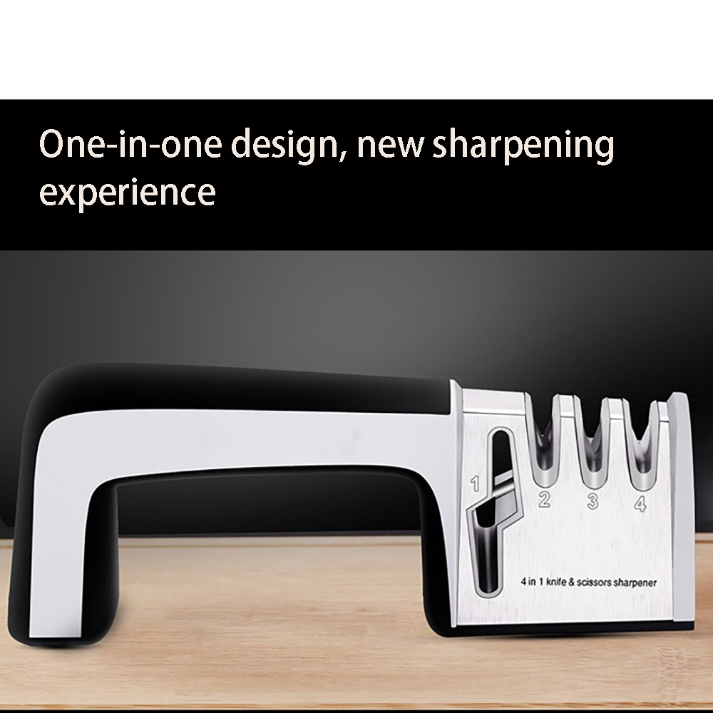 Knife Sharpener 4 in 1 Sharpening Tool Easy To Sharpens Kitchen Chef Knives Damascus Knives Sharpen Knife Shears and Scissors