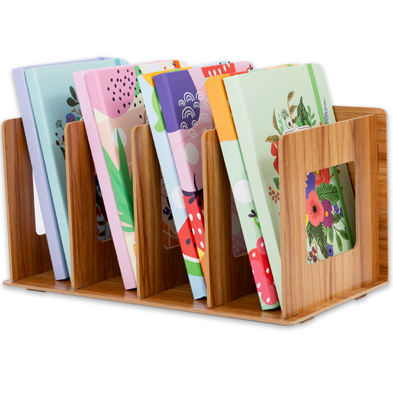 Wood DIY Desktop Magazines &amp; Books Storage Storage Shelves Book Display Shelf StandHolder Mesh Desk Organizer Bookshelf Bookend