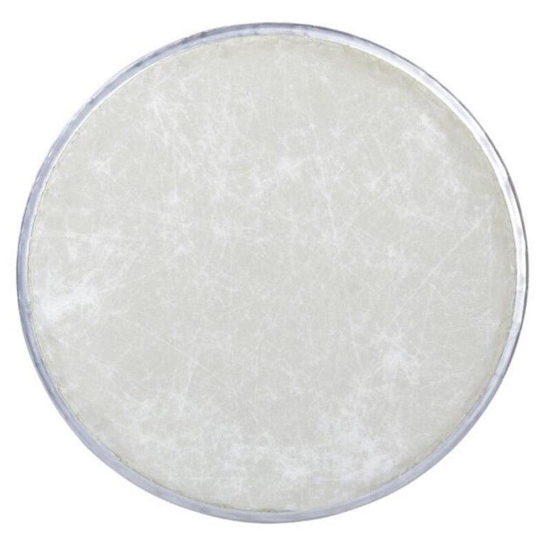 2-Piece Drum Skin Replacement Heads - Khaki Goat Skin African Drum Covers 37cm
