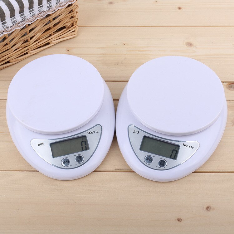 Báscula digital LED portátil, accesorio de cocina para medir peso, pesa electrónica para comida, 5 kg/1 g, 1 kg/0,1 g