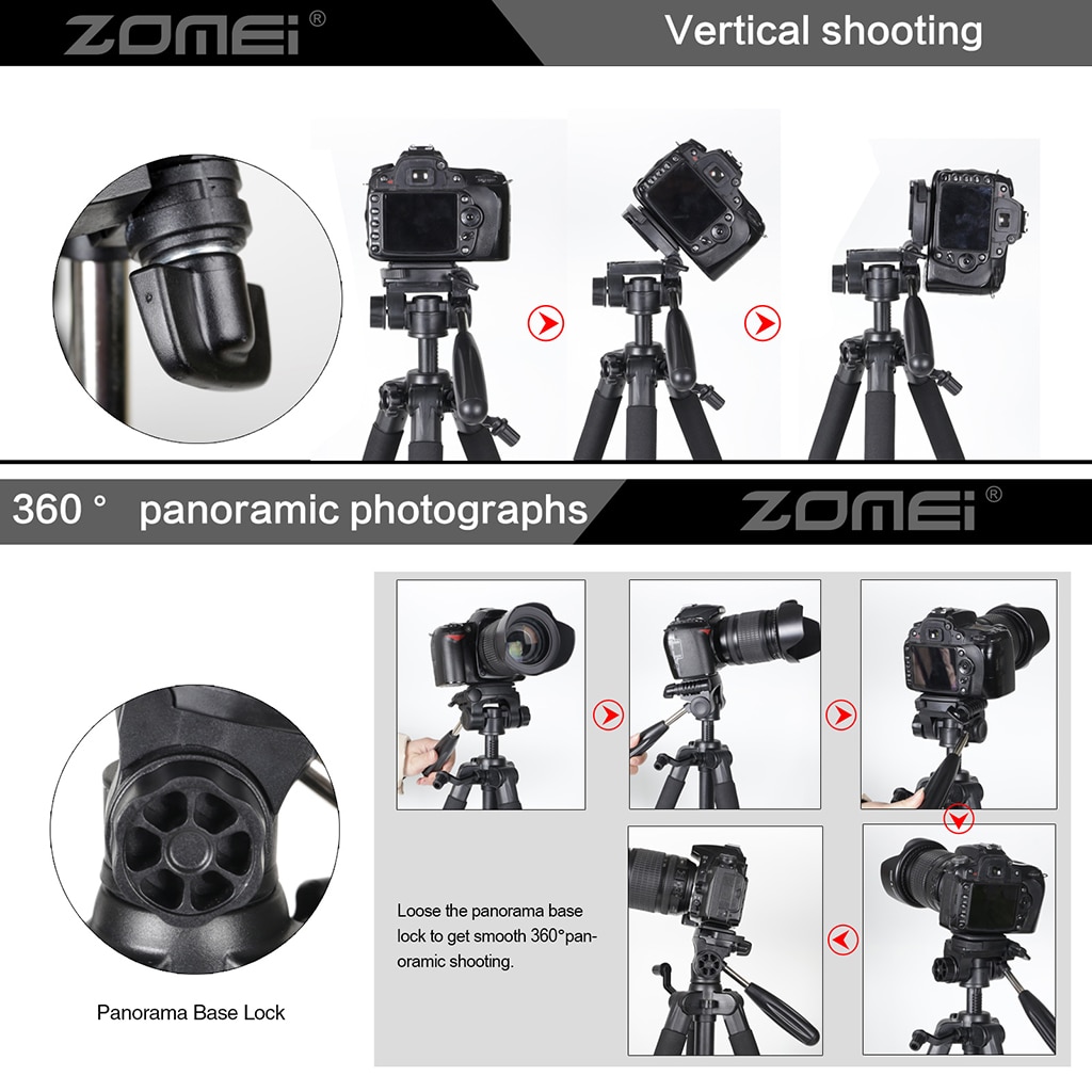 ZOMEI Q111 Professionelle Tragbare Reise Aluminium Kamera Stativ w/Pan Kopf Telefon Halter für SLR DSLR Digital Kamera Foto stativ
