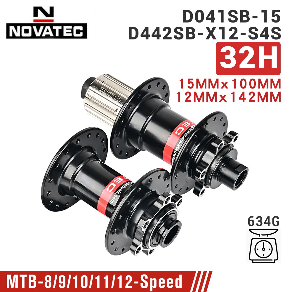 Mozzi MTB Novatec D442 D041 32H BOOST THRU 15/12MM mozzo ruota bicicletta 4 cuscinetti mozzo Mountain Bike per velocità SHIMANO 8/9/10/11/12
