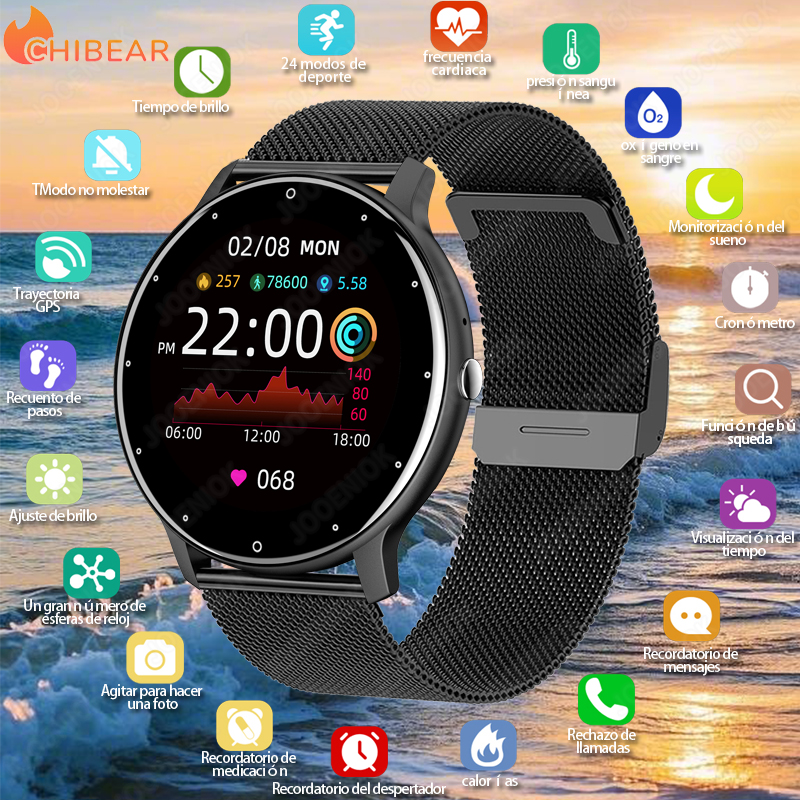 ZL02 Orologio intelligente da uomo Full Touch Screen Sport Fitness Tracker IP68 Impermeabile Chiamata Bluetooth Smartwatch per Xiaomi Uomo Donna 2025