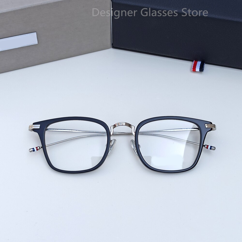 2022 Brand THOM Glasses Men Women&#39;s Eyeglasses With Frame TBX905 Computer Prescription Eyewear Optical Myopia Glasses: BLACK SILVER