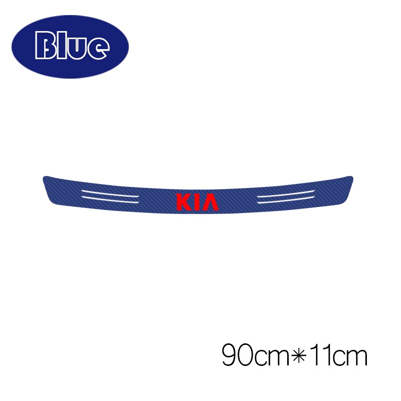 1 stk auto styling bagkofanger beskyttelse kulfiber mærkat til kia rio ceed sportage cerato soul sorento  k2 k5 tilbehør: 90cm x 11cm blå