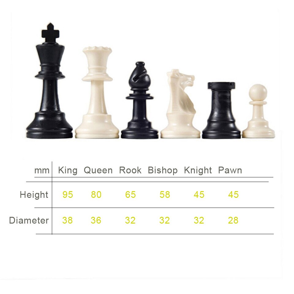 Chess Set King Height 95mm Chess Game PU Leather Fiber Chessboard Light Chessman International Chess BSTFAMLY I104
