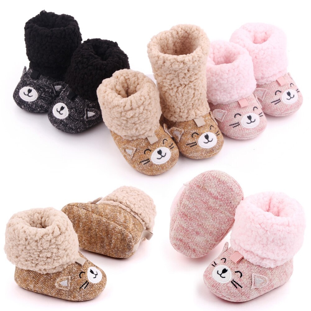 Autunno inverno stivali da bambino neonato autunno inverno stivali per ragazze ragazzi Fuzzy primi camminatori suola antiscivolo scarpe calde