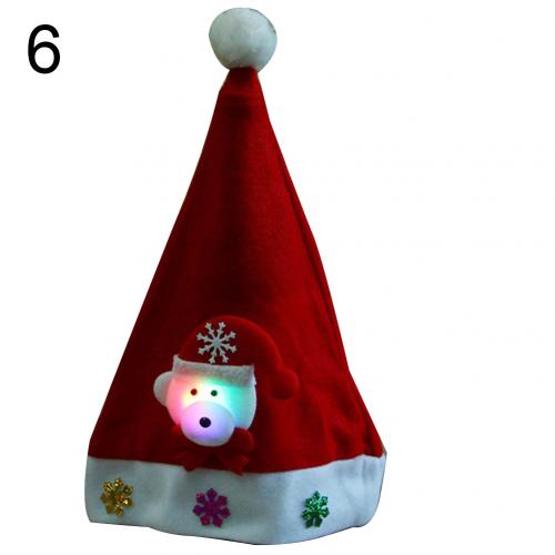 Joyeux noël adulte enfant lumière LED casquette père noël bonhomme de neige Elk chapeau de noël: Adult Bear