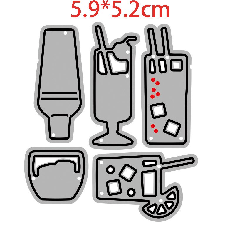 Ch vin glass og blomster metall kutte dies 3d diy scrapbooking karbon skarp håndverk dør foto invitasjonskort dekorasjon: 9