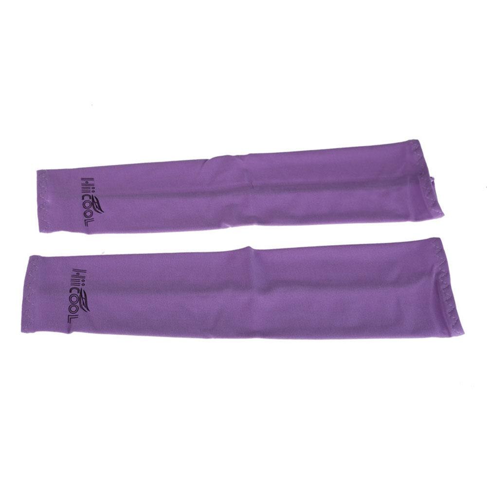1 Pair Cooling Arm Sleeves Cover UV Sun Protection Golf Bike Outdoor Sports Protection Skins: Purple