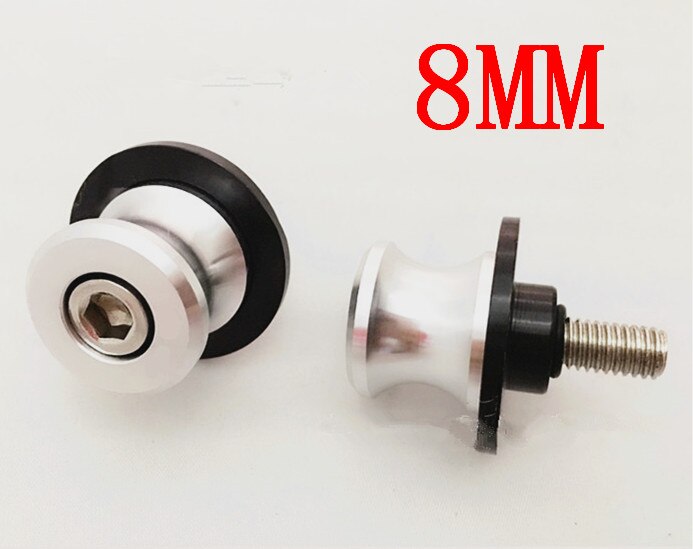 6/ 8/ 10mm Spools Sliders motorcycle Swingarm Spool slider for SUZUKI SFV650 GLADIUS SV650 TL1000S 600 750 KATANA: silver-8mm