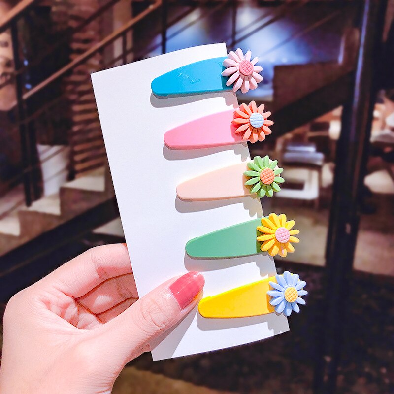 5 pieces Acrylic frosted children hairpin candy color cute animal hairpin girl baby bangs hairpin hair accessories: 6