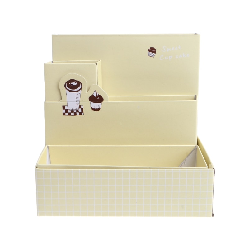Caja de cartón para almacenaje, para colección estacionaria, escritorio, papelería, maquillaje, estuche organizador de cosmética DIY