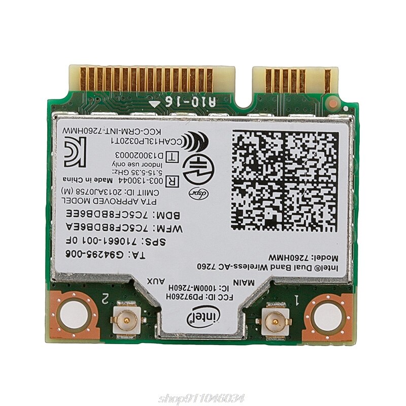 Dual Band Wireless-AC 7260HMW Mini PCI-E BT4.0 Card for hp SPS 710661-001 F03 21