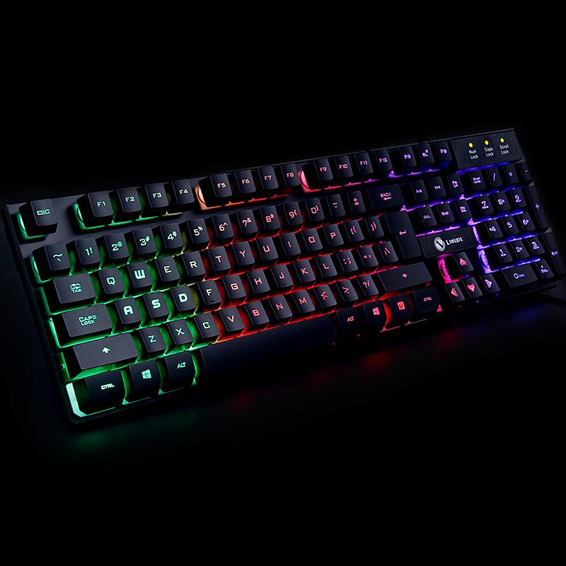 7 Color Backit Wired Keyboard and Mouse 1600dpi Office Gaming 104 Keys USB Keyboard for PC Computer a Set Mice and Keyboard