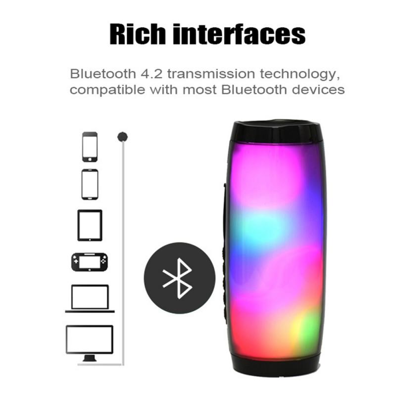 Draagbare Luidsprekers Bluetooth Kolom Draadloze Bluetooth Speaker Krachtige Outdoor Bass Speaker Met Led Light Ondersteuning Aux Tf Fm