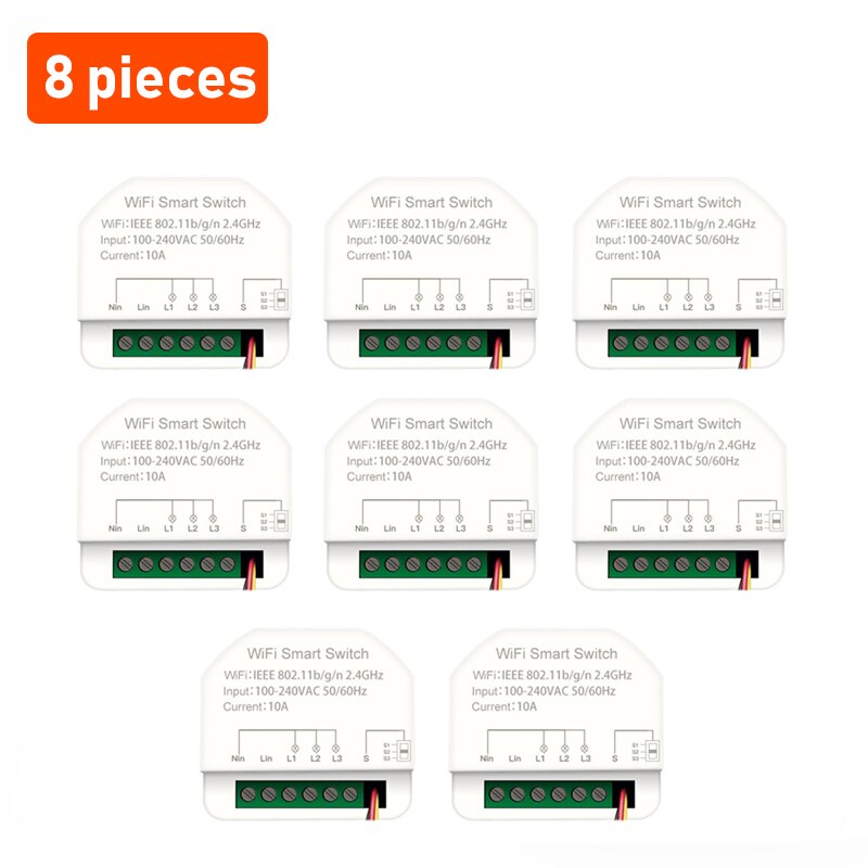 Tuya 3-gang MINI Wifi Smart Switch 3 Channels Timer Relay Smart Life Automation Breaker Module Work With Alexa Google Home