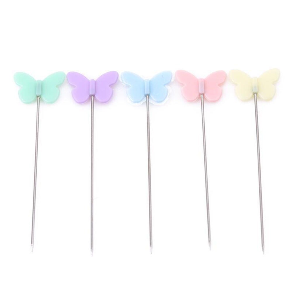 100x Patchwork Pinnen Bloem Vlinder Head Pins Diy Quilten Naaien Accessoires Ambachten Naalden