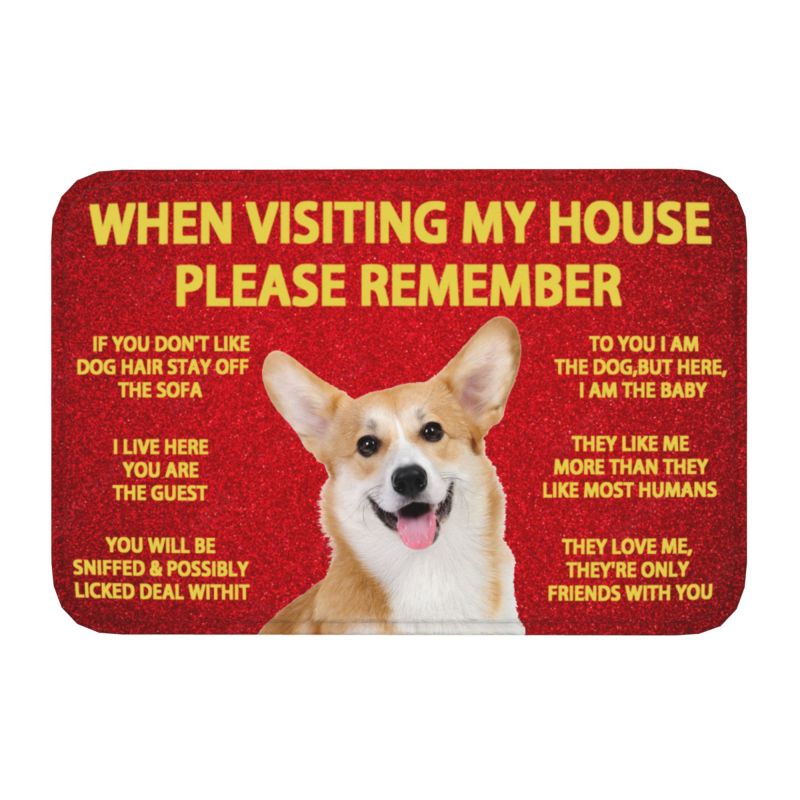 Staffordshire Bull Terrier Dog Quotes Front Door Mat Anti-Slip Outdoor Quick Dry Doormat Kitchen Bedroom Entrance Rug Carpet: Navy Blue