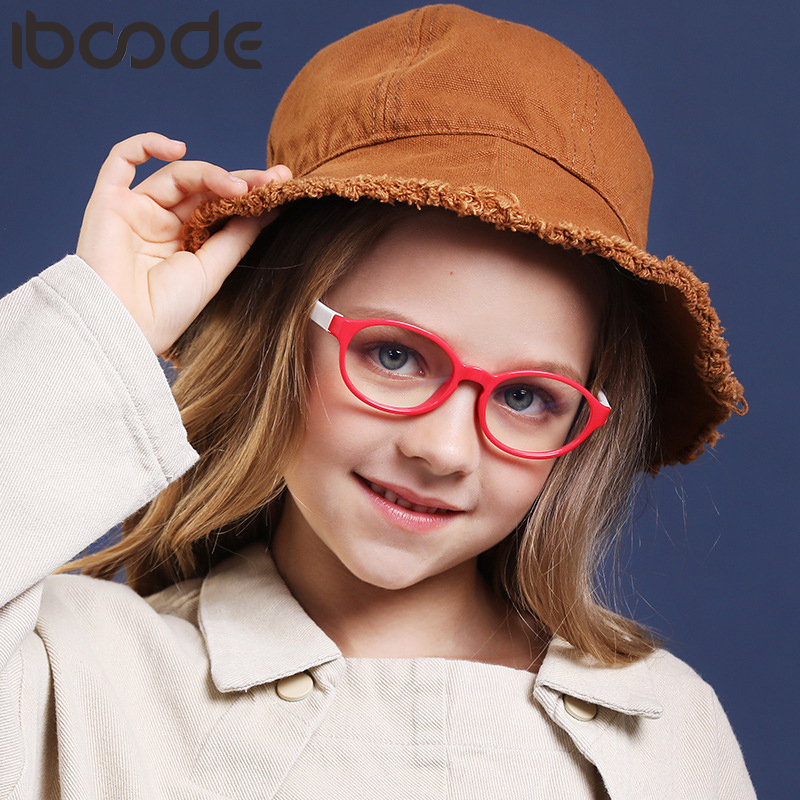 Beskyttelsesbriller briller ramme blå silikone børn børn dreng pige  tr90 højre anti
