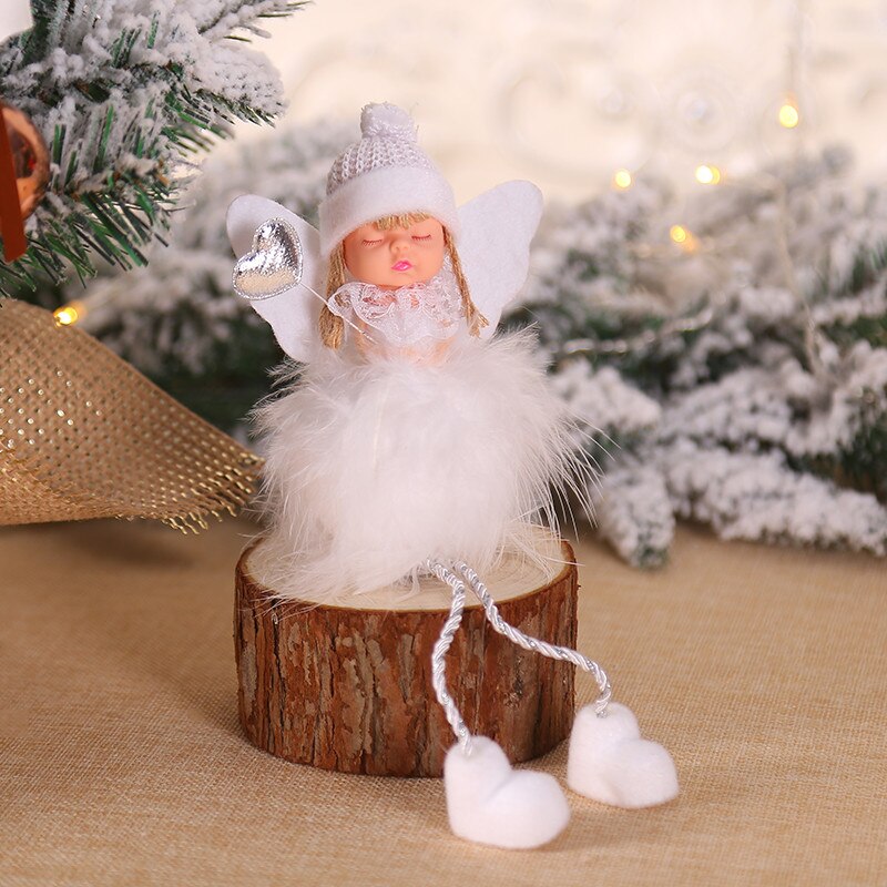 Nieuwste kerstboom engel pop decoratie kerstboom engel hanger pop kerstman ornament thuis tafel kerstboom decoratie: A