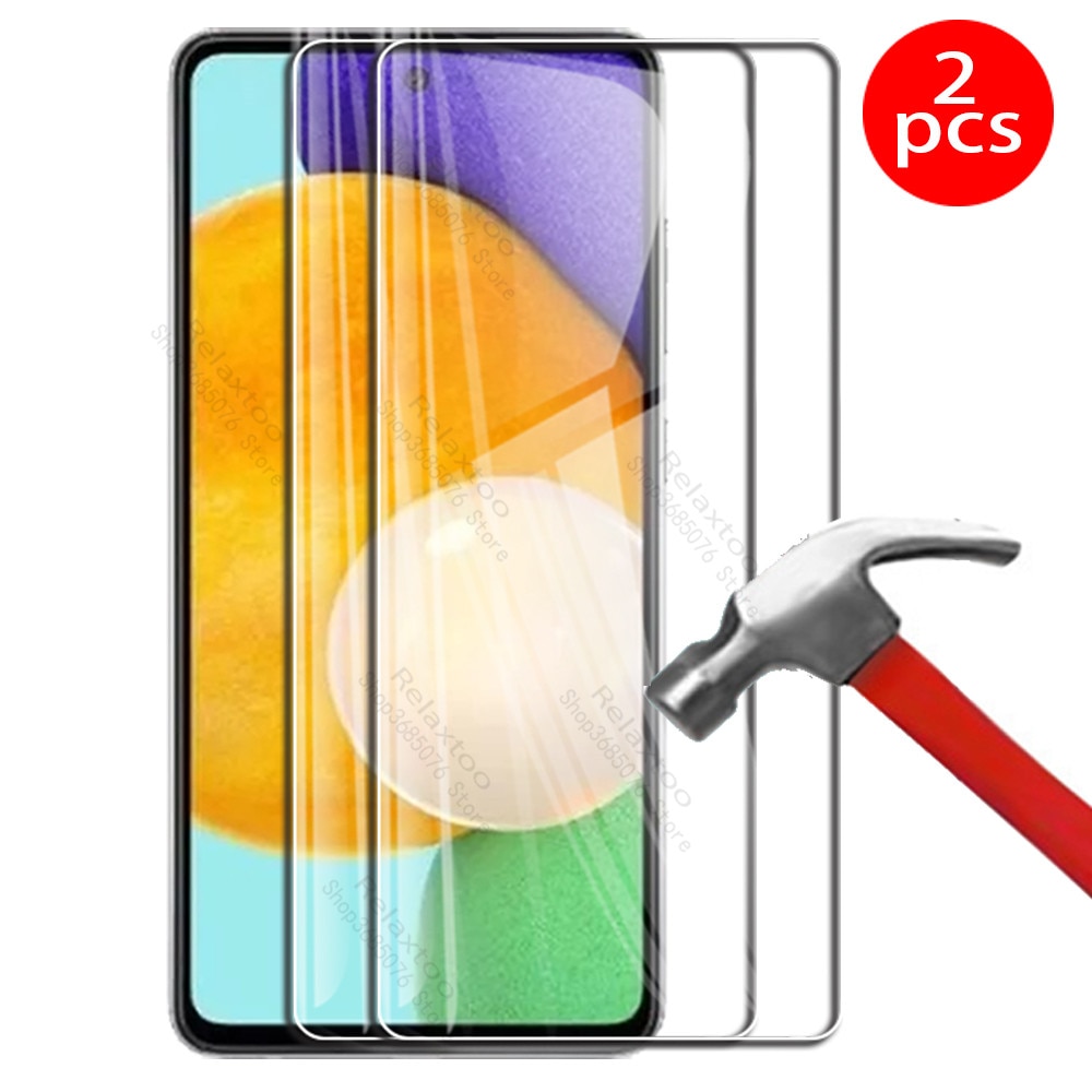 Protector de cristal templado para teléfono móvil samsung, protector de pantalla de 6,5 pulgadas para samsung galaxy a52 a 52 5g sm-a525f/dsn, 2 unidades