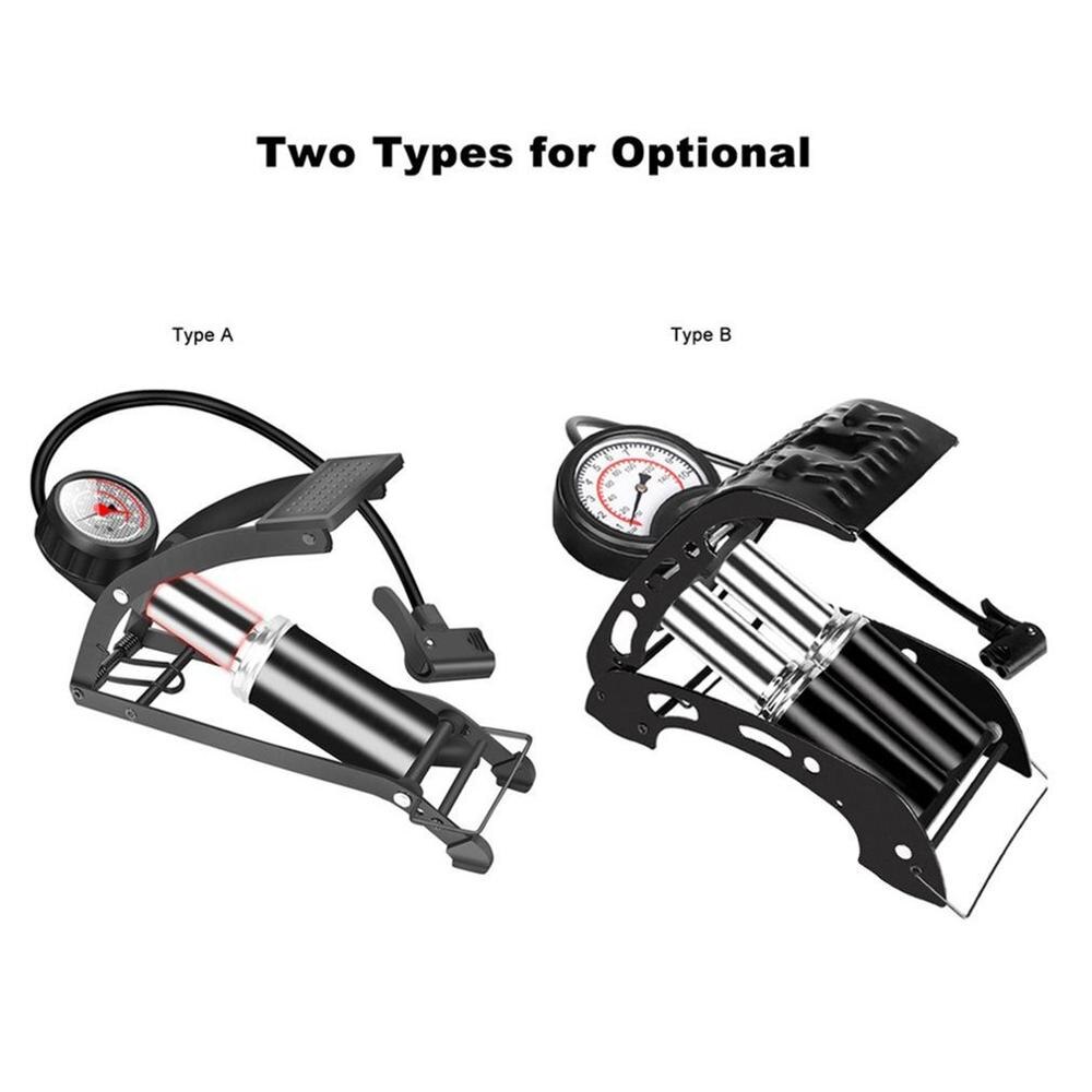 Air Pump Precision Gauge Single Double Cylinder Foot High Pressure Inflator Bicycle Scooter Motorcycle Inflatable Air Pump