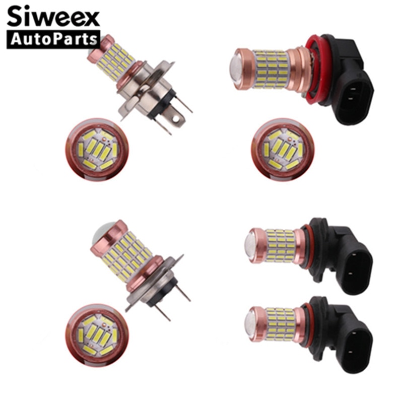 2 stk bilpærer 60 smd 4014 h4 h7 h8 h11 9005 9006 hvide led 12v dc bremselygte baktågelys bruger mindre energi