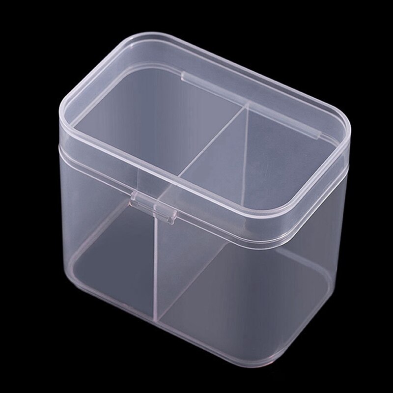2 Grids Plastic Storage Box With Lid Nail Pen Container Organizer Unloading Cotton Manicure Tool Cosmetic Wash Towel Storage Box: Default Title