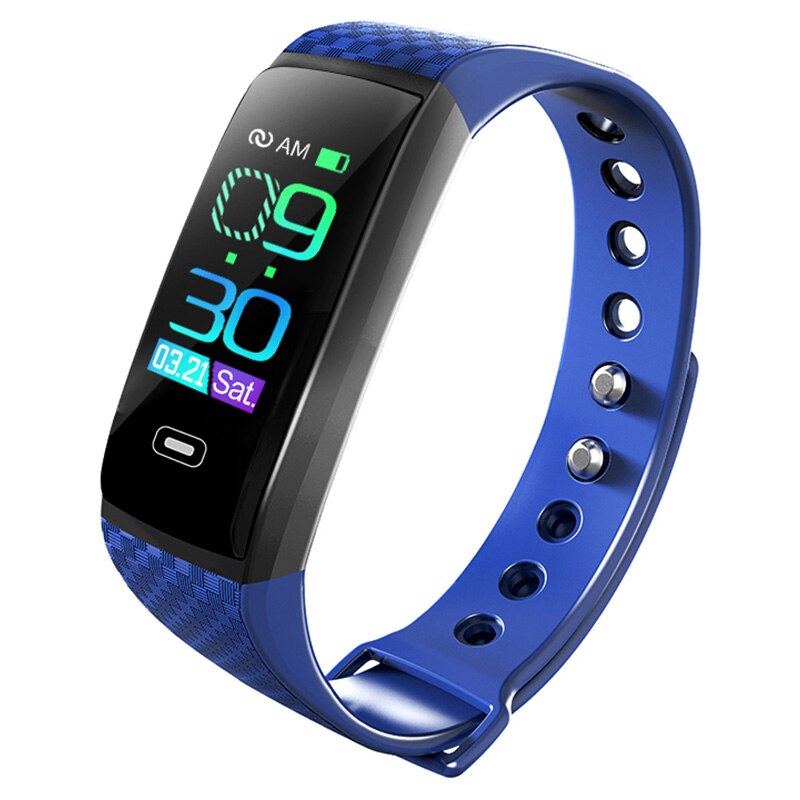 Smart Band Waterdicht Fitness Armband Stappenteller Hartslag Tracker Call/Bericht Herinnering Bluetooth Smartband Voor Android Ios: Smart Band Blue