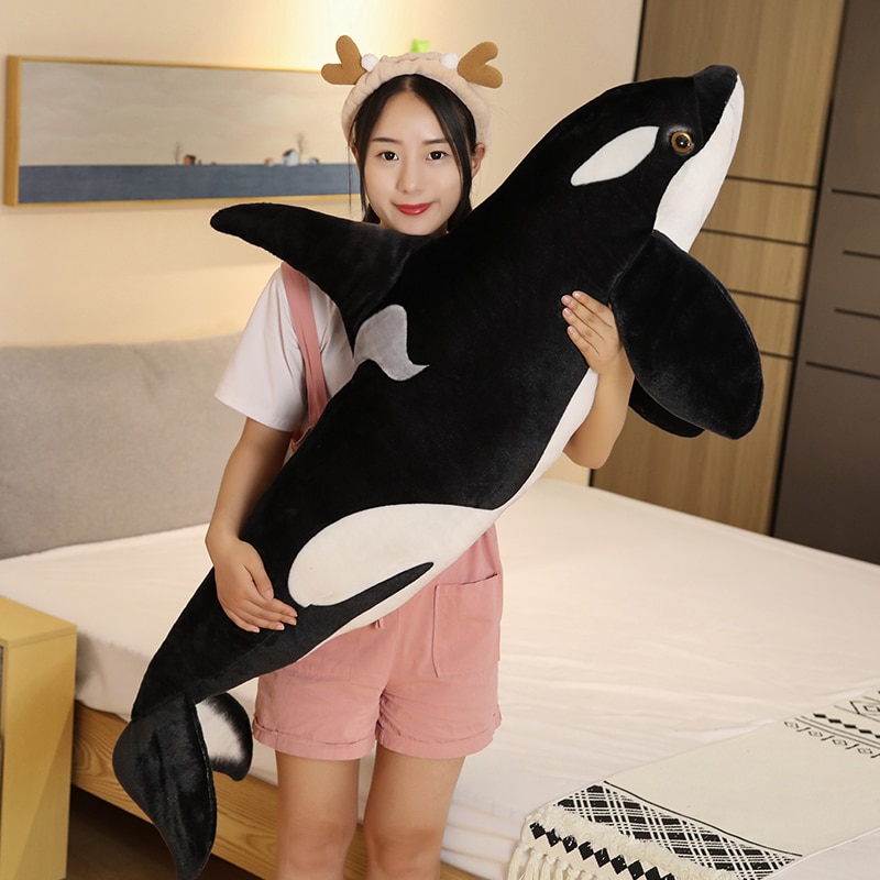 130CM big Killer whale doll pillow whale Orcinus orca black and white whale plush toy doll shark kids boys girls soft toys