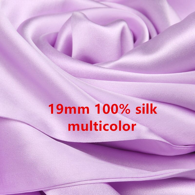 Silkestof 19mm bredde 114cm 100%  mulberry silke flerfarvet almindelig farvet silke kjole stof silke sengetøj tørklæde  ls1801