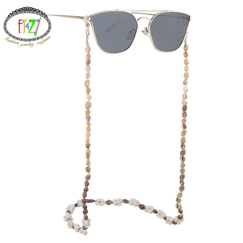 F.J4Z nuevas gafas de concha marina cadena verano playa naturaleza Shell gafas de sol correas cauri soporte para lentes de sol Accesorios