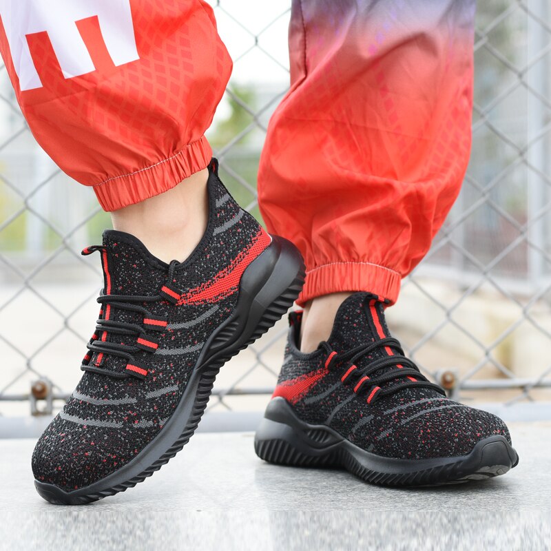 Steel Toe Cap Safety Shoes for Men Lightweight Indestructible Work Safety Boots Anti-smash Outdoor Breathable Comfort Sneakers